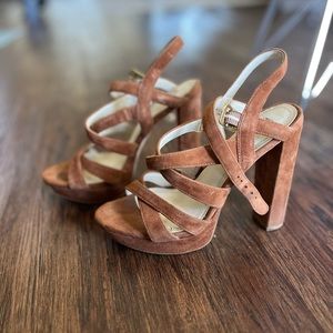 BCBGeneration brown suede platform heels